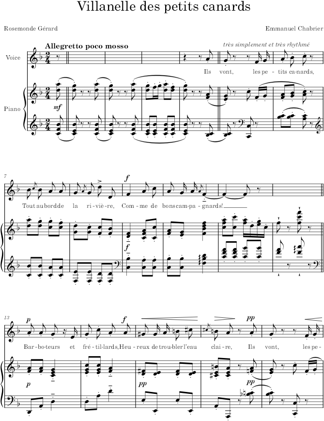 Villanelle des petits canards - Chabrier — first page preview