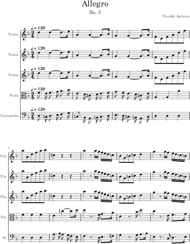 Violin Concerto Op. 6, No. 6, Movement 3 - Vivaldi — first page preview