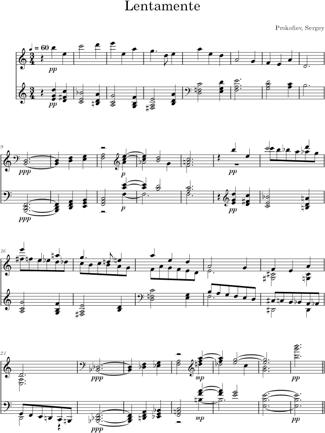 Visions Fugitives, Op. 22, No. 1 - Prokofiev — first page preview