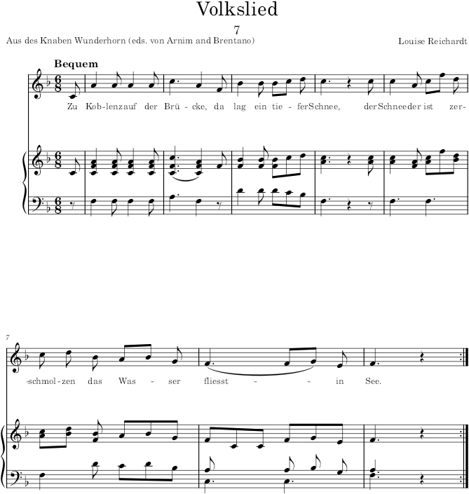 Volkslied (12 Gesänge) - Reichardt — first page preview