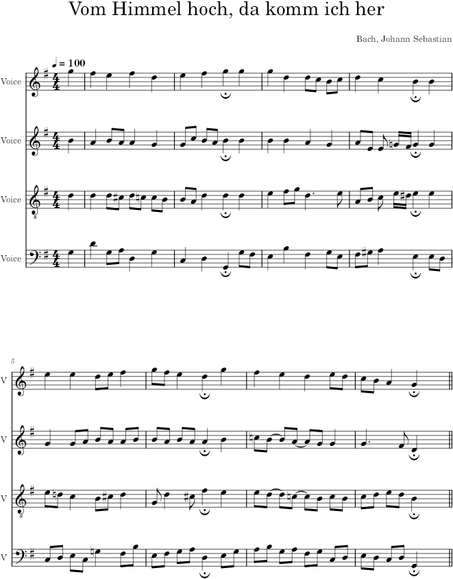 Vom Himmel hoch, da komm ich her, BWV 248/23 - Bach — first page preview
