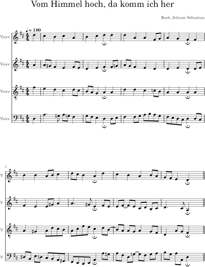 Vom Himmel hoch, da komm ich her, BWV 248/9 - Bach — first page preview