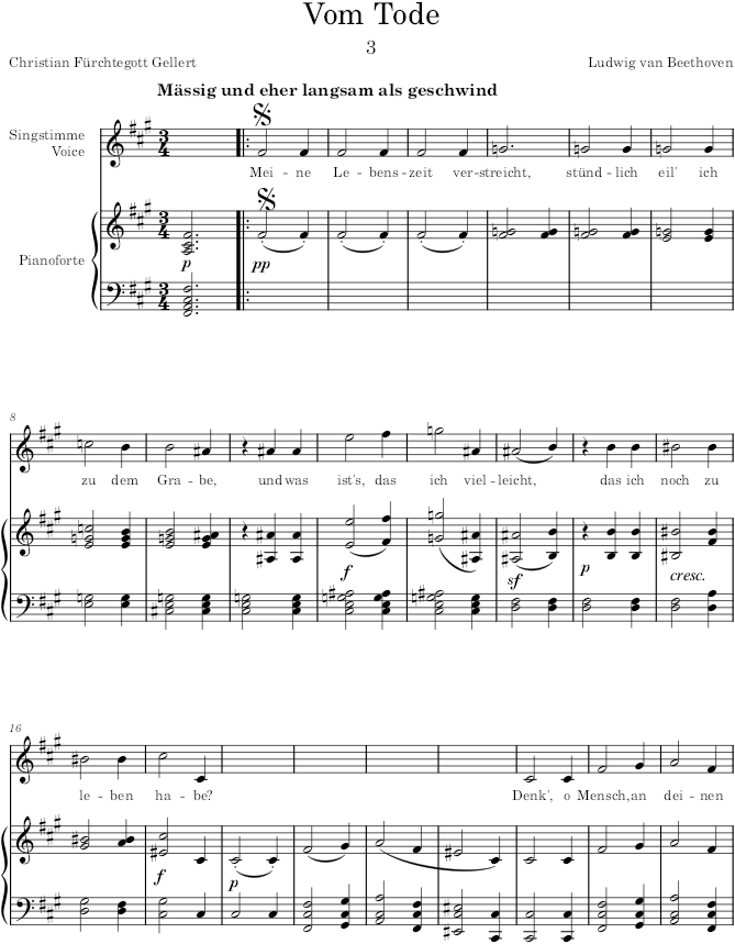 Vom Tode (6 Lieder, Op.48) - Beethoven — first page preview