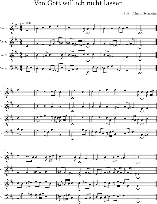 Von Gott will ich nicht lassen, BWV 417 - Bach — first page preview