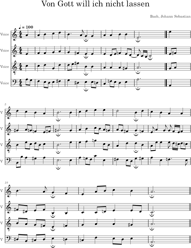 Von Gott will ich nicht lassen, BWV 419 - Bach — first page preview
