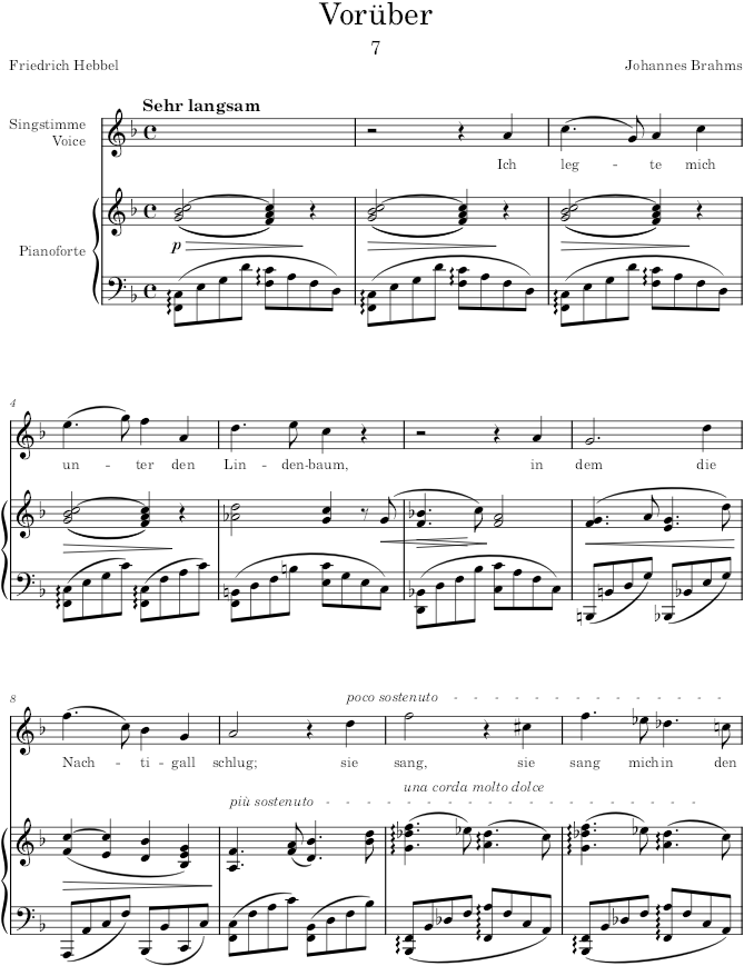 Vorüber (8 Lieder und Gesänge, Op.58) - Brahms — first page preview