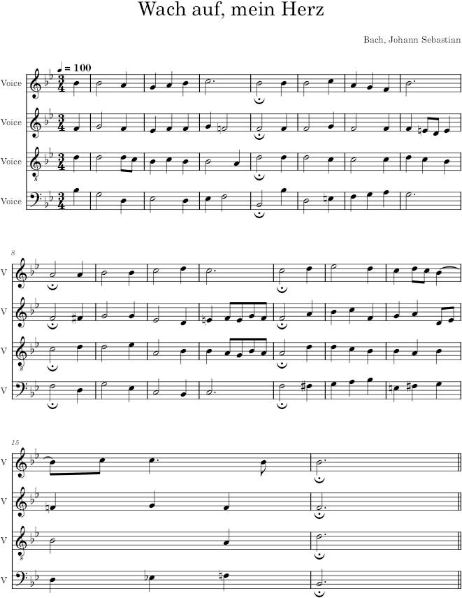 Wach auf, mein Herz, BWV 194/12 - Bach — first page preview