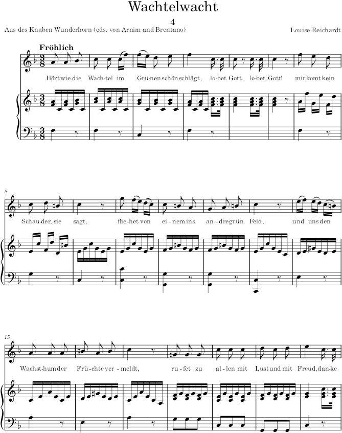 Wachtelwacht (12 Gesänge, Op.3) - Reichardt — first page preview