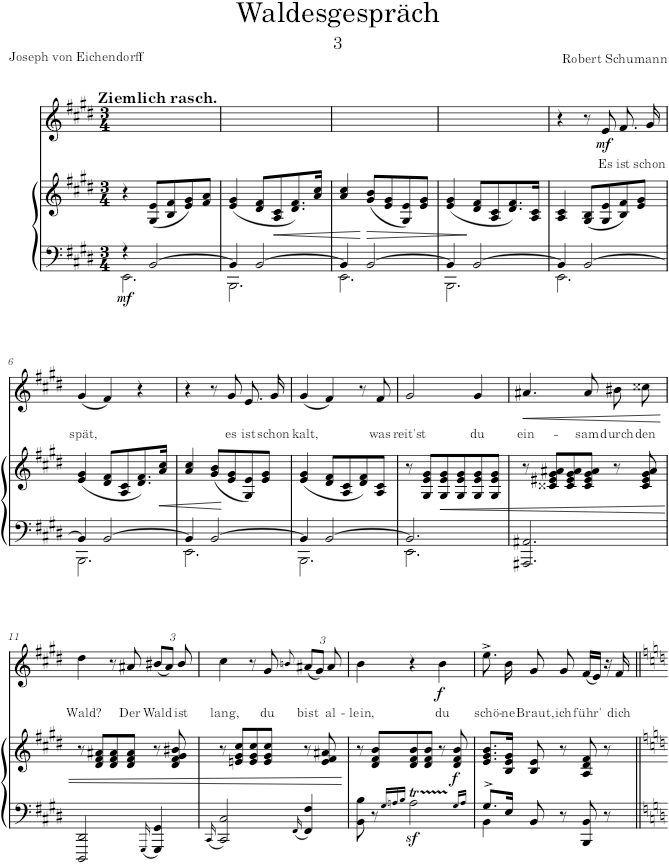 Waldesgespräch (Liederkreis, Op.39) - Schumann — first page preview