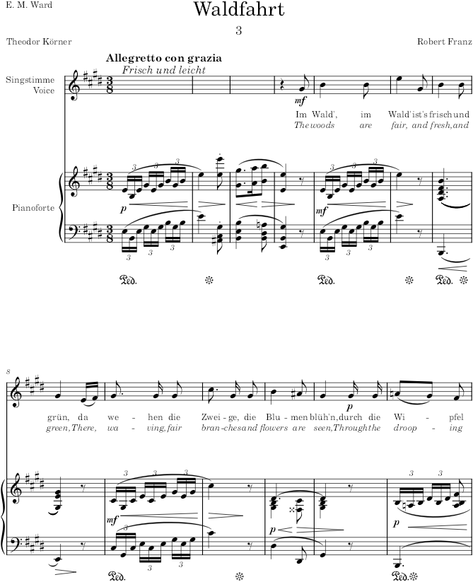 Waldfahrt (6 Gesänge, Op.14) - Franz — first page preview