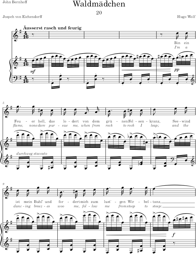 Waldmädchen (Eichendorff-Lieder) - Wolf — first page preview