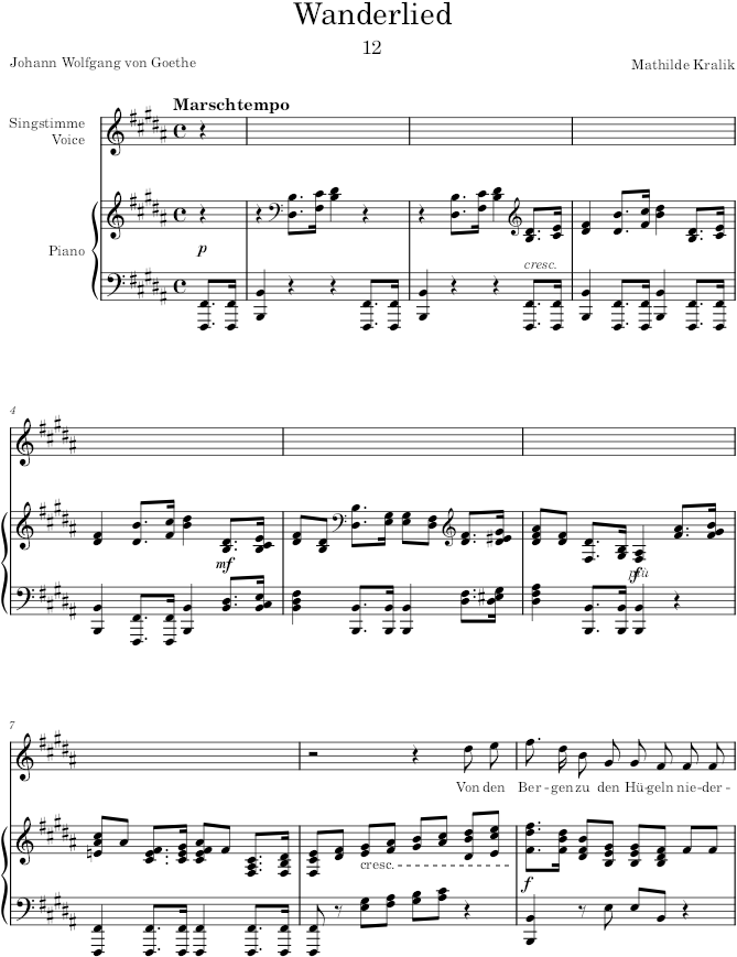 Wanderlied (Jugend-Lieder) - Kralik — first page preview