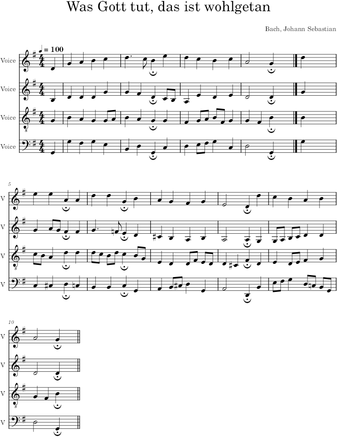 Was Gott tut, das ist wohlgetan, BWV 12/7 & 69a/16 - Bach — first page preview