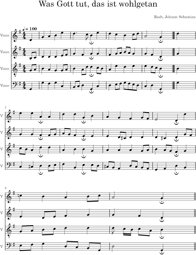 Was Gott tut, das ist wohlgetan, BWV 144/3 - Bach — first page preview