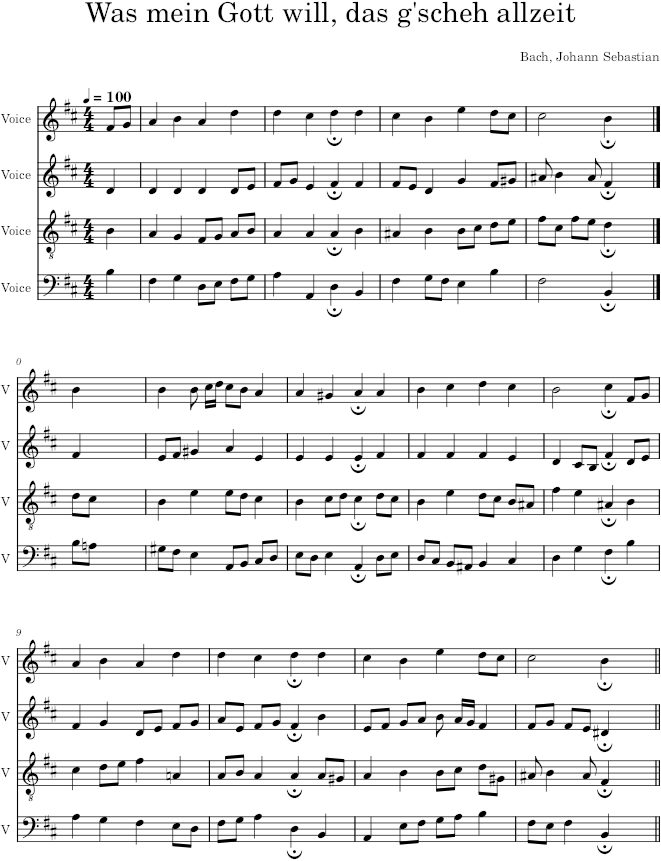 Was mein Gott will, das g'scheh allzeit, BWV 103/6 - Bach — first page preview
