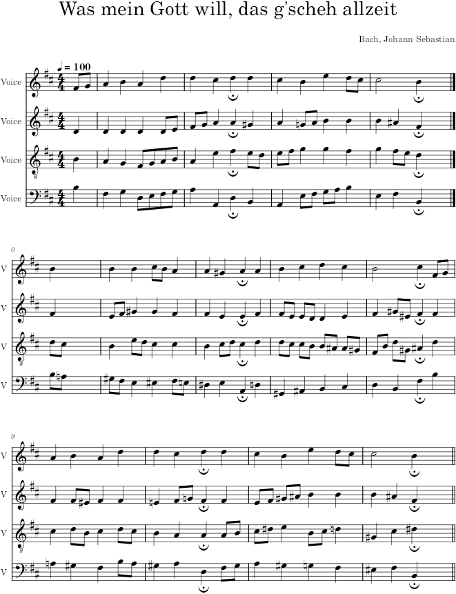 Was mein Gott will, das g'scheh allzeit, BWV 244/25 - Bach — first page preview