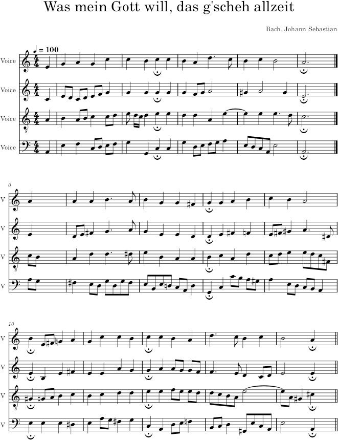 Was mein Gott will, das g'scheh allzeit, BWV 65/7 - Bach — first page preview