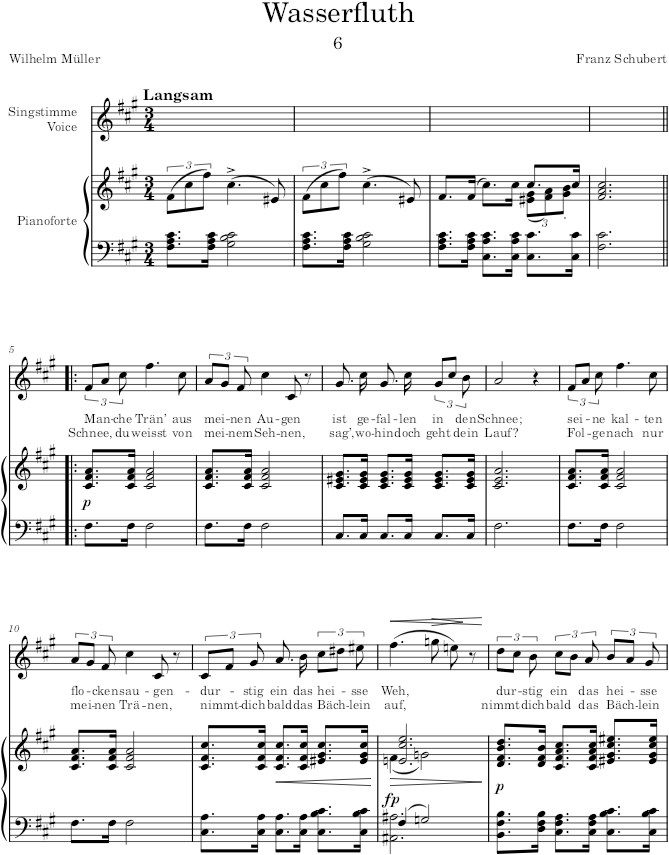Wasserfluth (Winterreise, D.911) - Schubert — first page preview