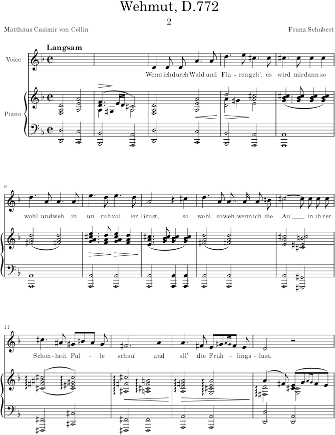 Wehmut, D.772 (Op.22) - Schubert — first page preview