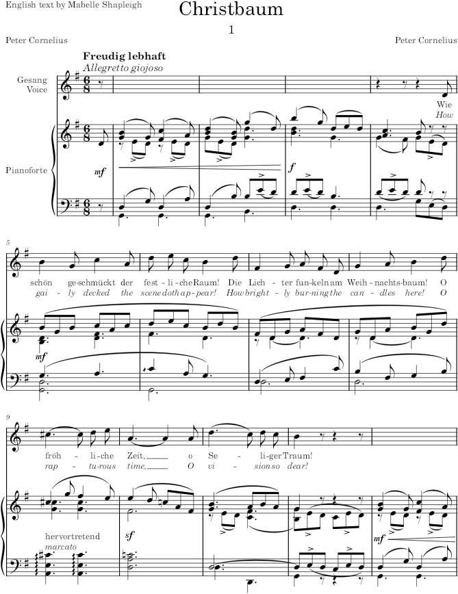 Weihnachtslieder, Op.8 - Cornelius — first page preview