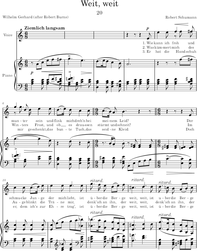 Weit, weit (Myrthen, Op.25) - Schumann — first page preview