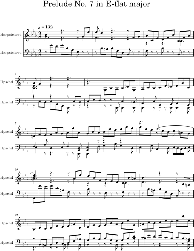 Well-Tempered Clavier, Book 2, Prelude No. 7 - Bach — first page preview