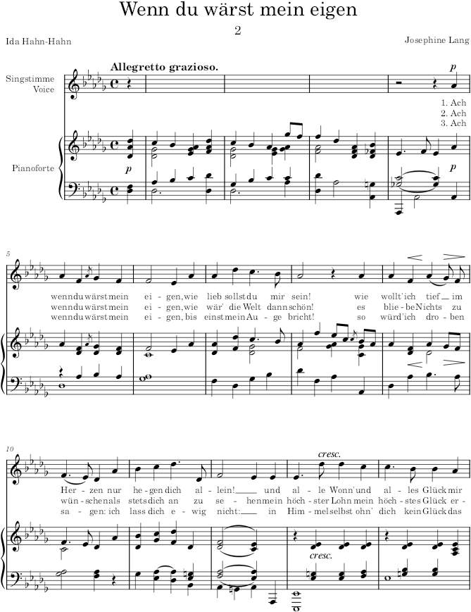 Wenn du wärst mein eigen (3 Lieder, Op.23) - Lang — first page preview