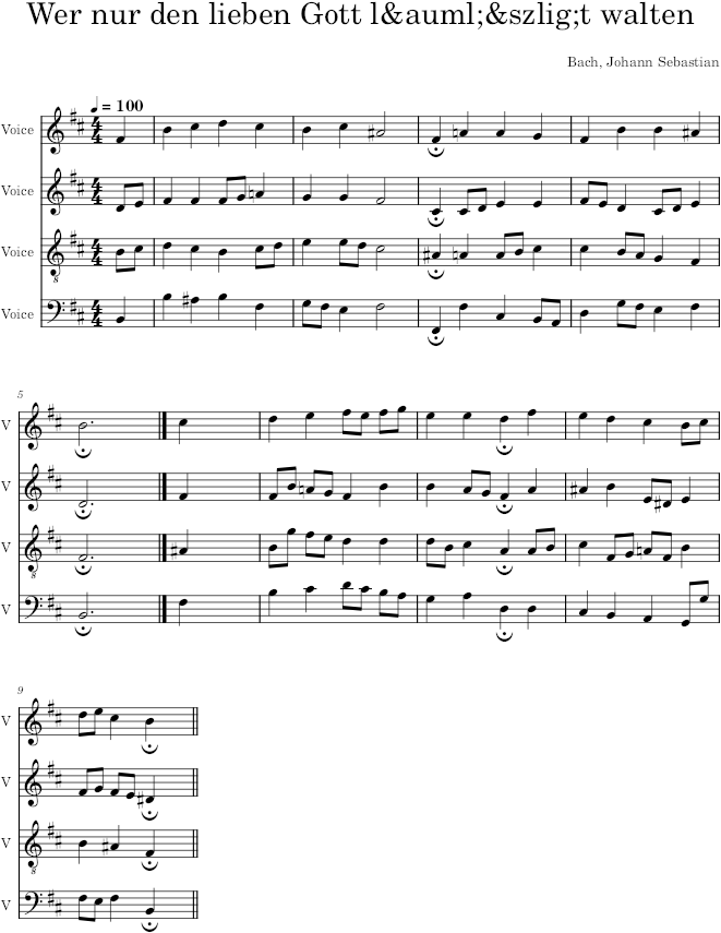 Wer nur den lieben Gott läßt walten, BWV 88/7 - Bach — first page preview