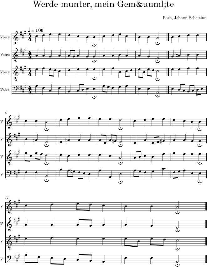 Werde munter, mein Gemüte, BWV 154/3 - Bach — first page preview