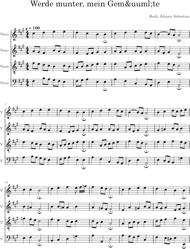 Werde munter, mein Gemüte, BWV 244/40 - Bach — first page preview