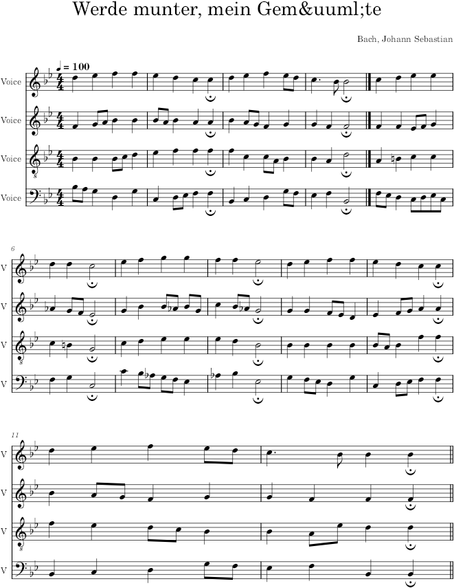 Werde munter, mein Gemüte, BWV 55/5 - Bach — first page preview