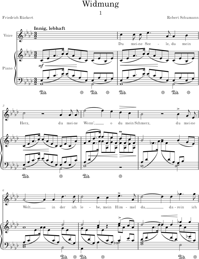 Widmung (Myrthen, Op.25) - Schumann — first page preview