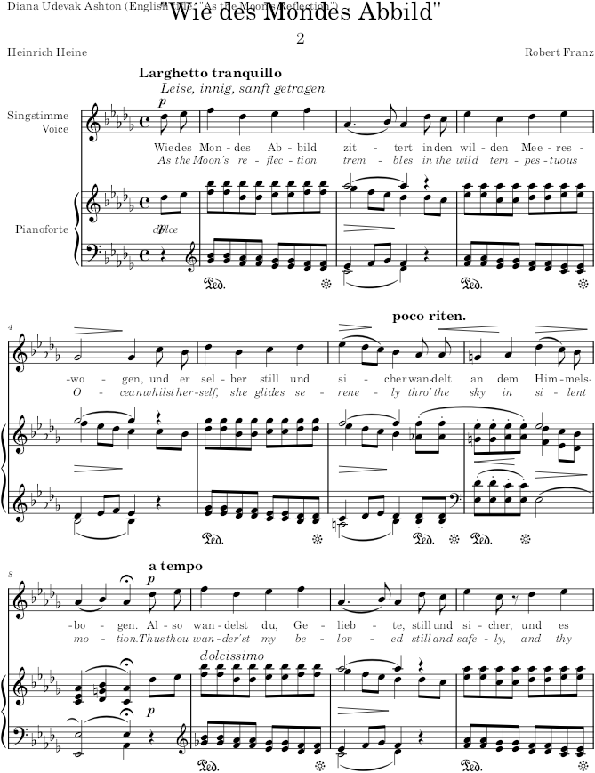 Wie des Mondes Abbild (6 Gesänge, Op.6) - Franz — first page preview