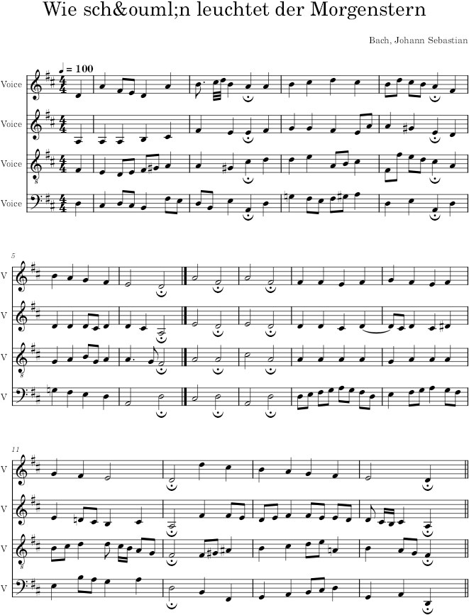 Wie schön leuchtet der Morgenstern, BWV 36.4 - Bach — first page preview