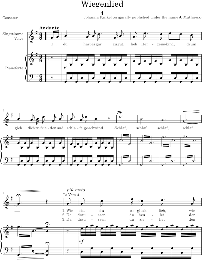 Wiegenlied (6 Lieder, Op.10) - Kinkel — first page preview