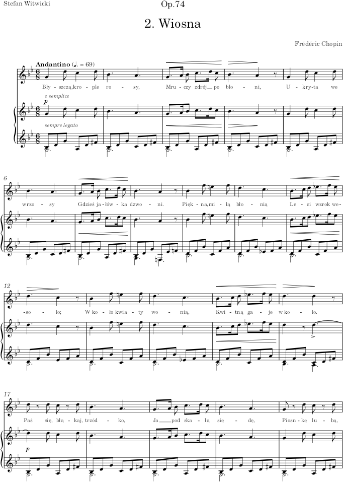 Wiosna (Op.74) - Chopin — first page preview