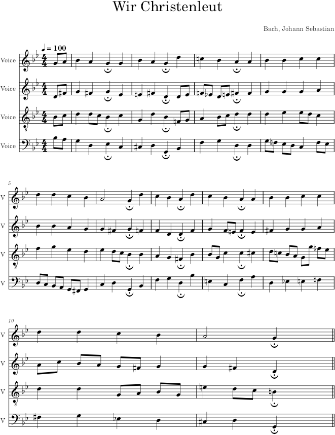 Wir Christenleut, BWV 40/3 - Bach — first page preview