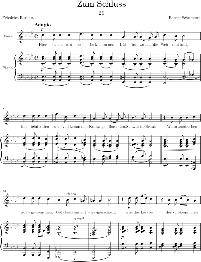 Zum Schluss (Myrthen, Op.25) - Schumann — first page preview
