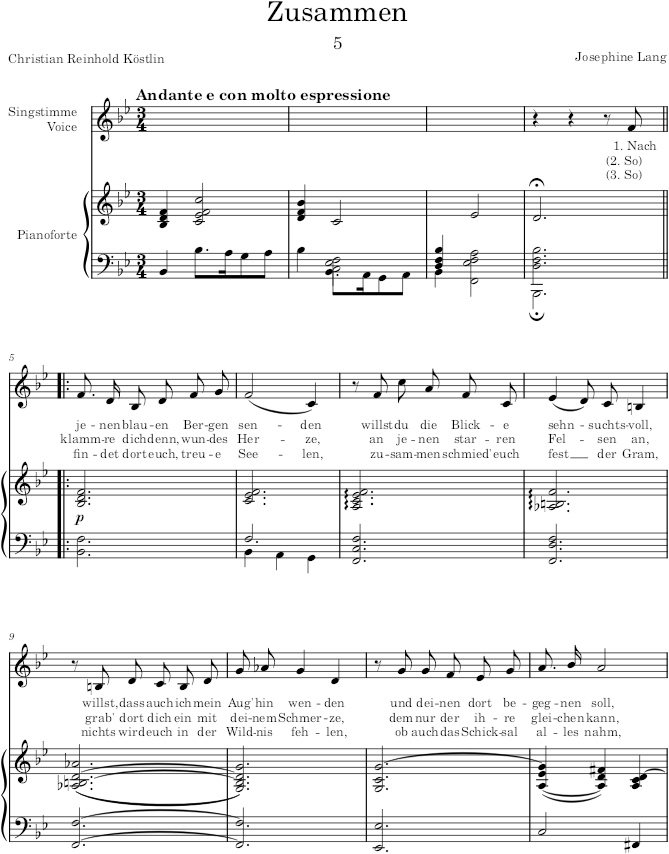 Zusammen (6 Lieder, Op.26) - Lang — first page preview